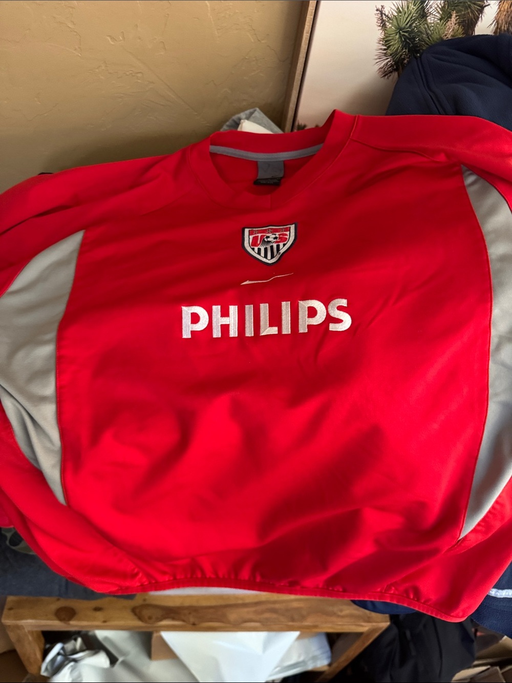 US Soccer Gear - Lot L-XL Nike Ts Sweatshirt Rain Gear (Stormfit) Red White Blue